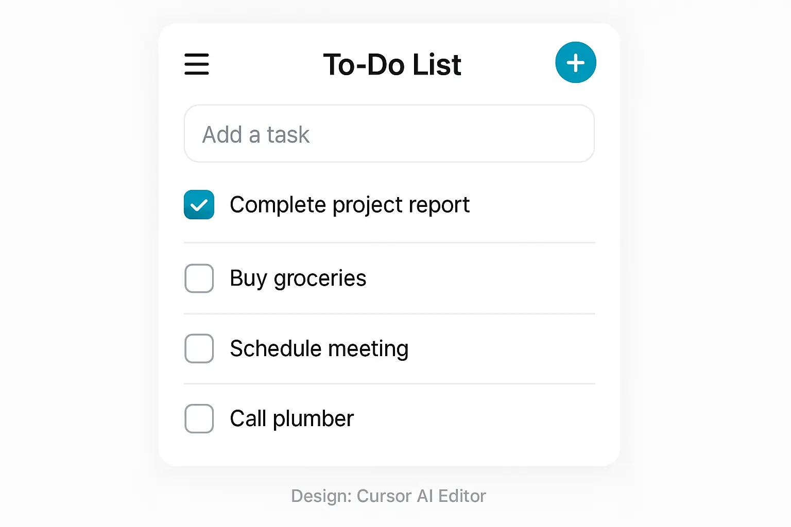 To-Do list app example built with Cursor AI Editor