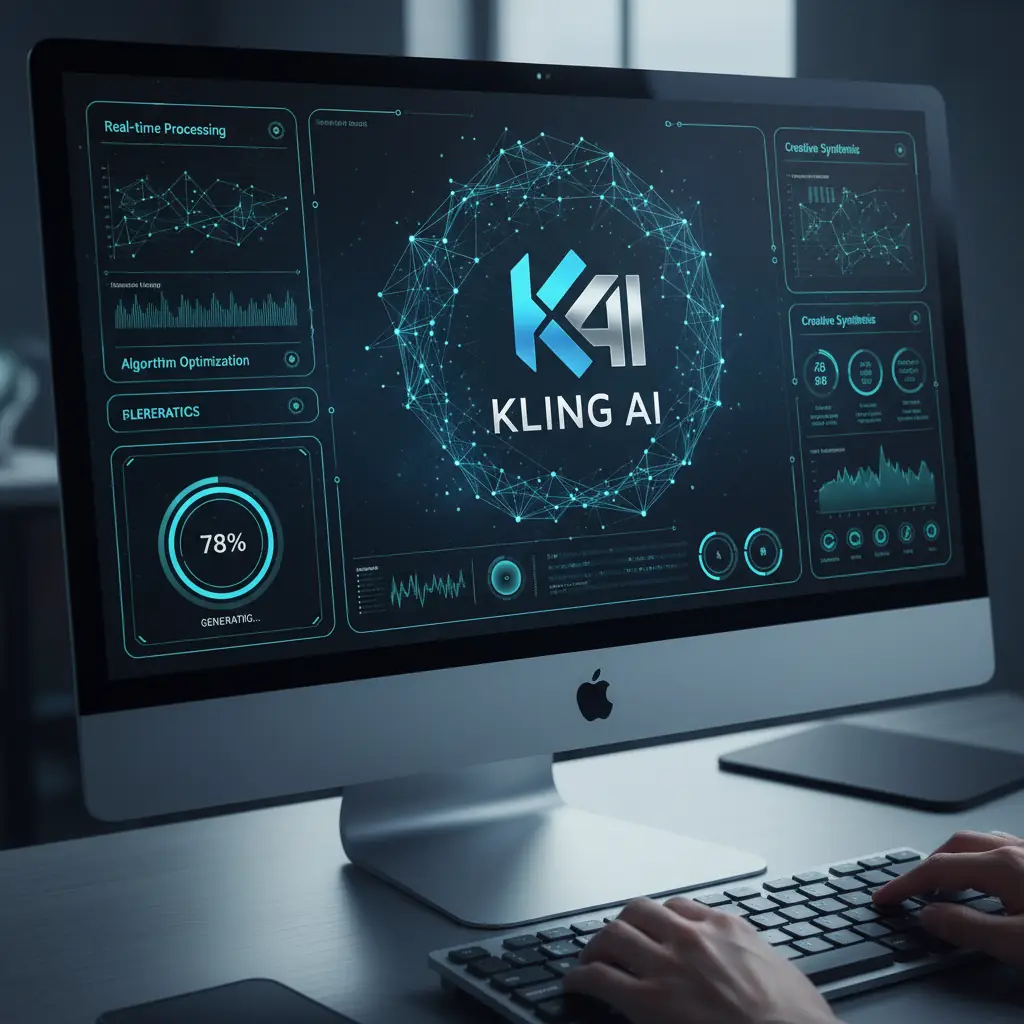 Kling AI logo and interface screenshot
