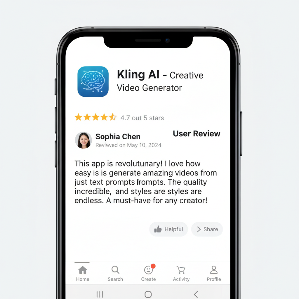 Kling AI user review screenshot