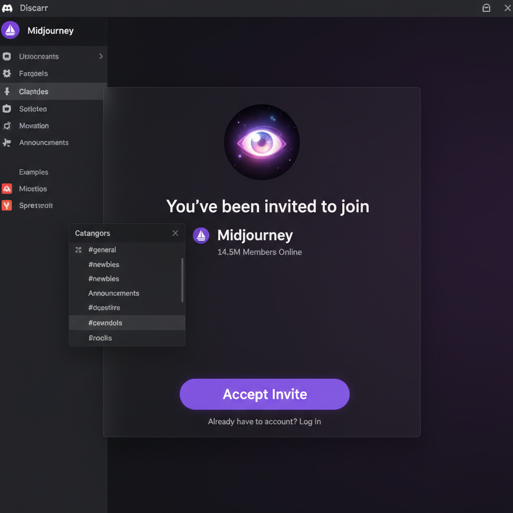 Midjourney 가입 과정 스크린샷