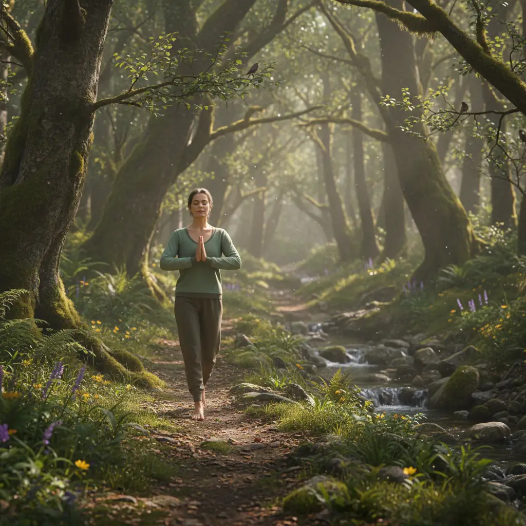 Mindfulness walking in nature.