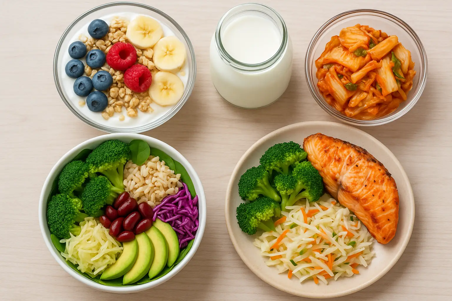 Healthy meals with probiotics
