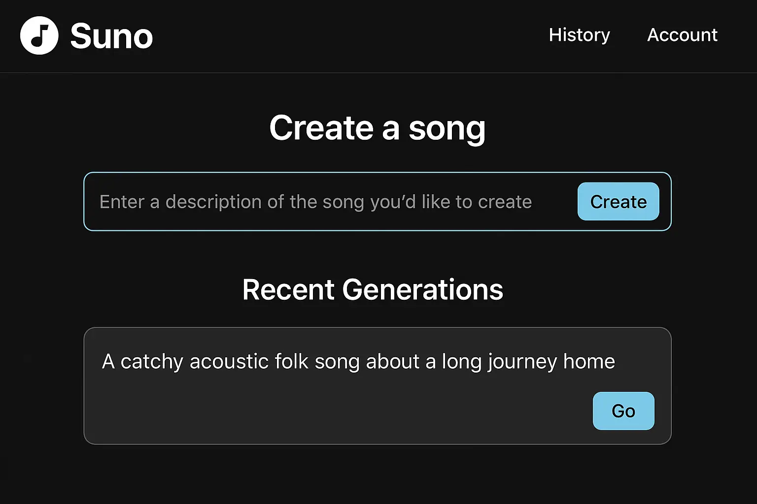 Suno AI interface