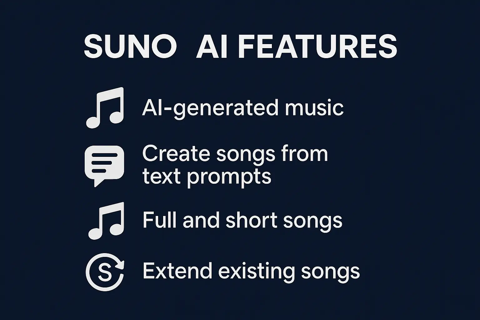 Suno AI features