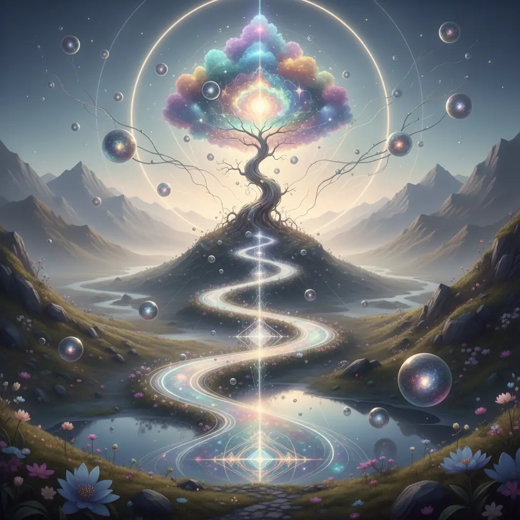 A serene landscape symbolizing consciousness growth