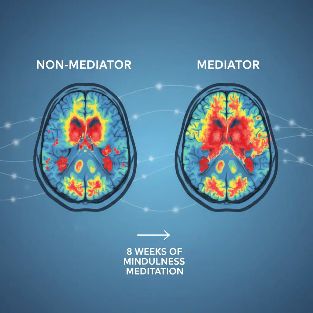 Brain scan showing effects of meditation