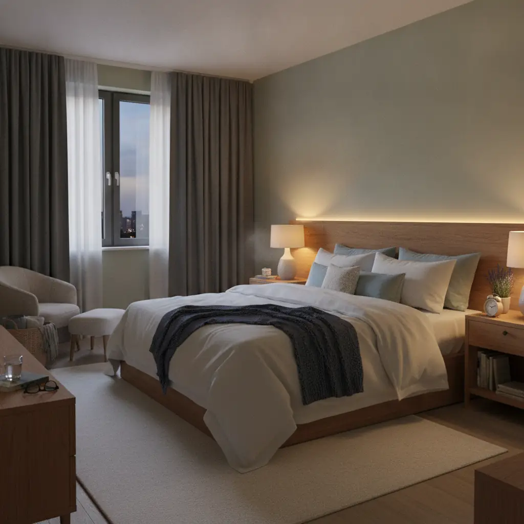 A cozy bedroom setup promoting good sleep