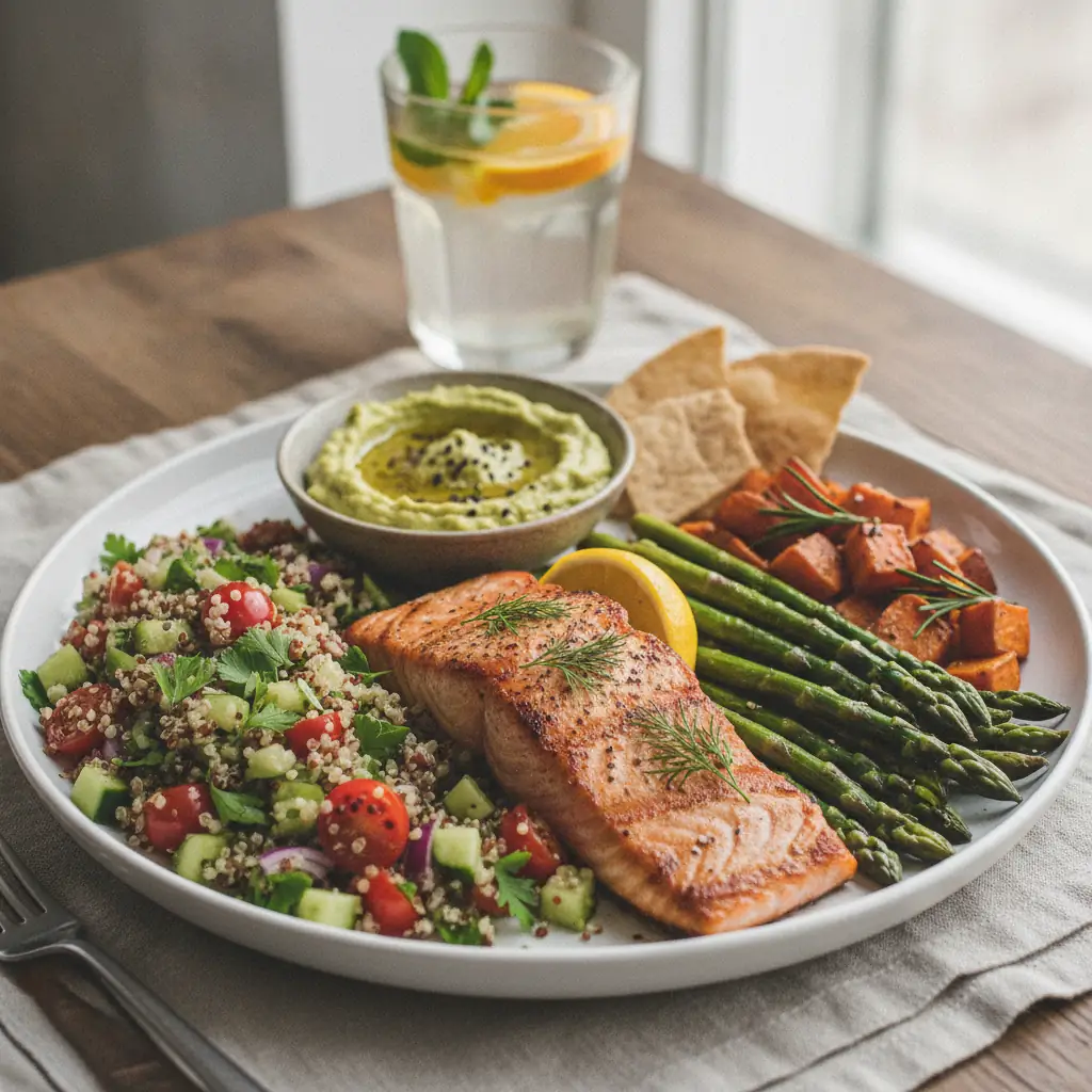 A healthy meal with fresh ingredients
