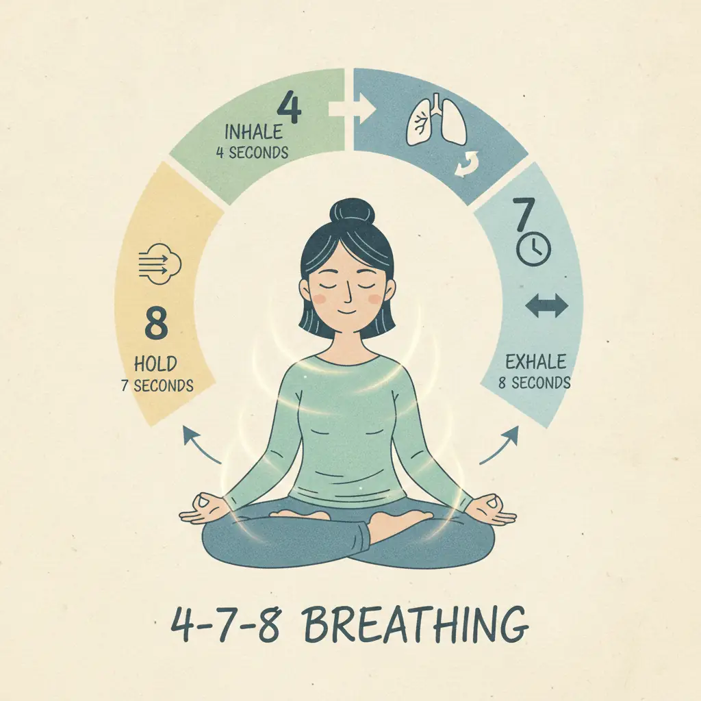 4-7-8 Breathing Technique Illustration