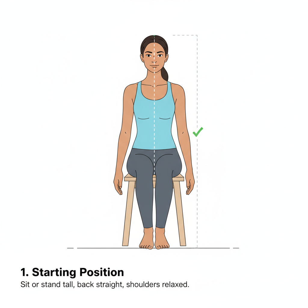 Illustrate Shoulder Rolls exercise step by step