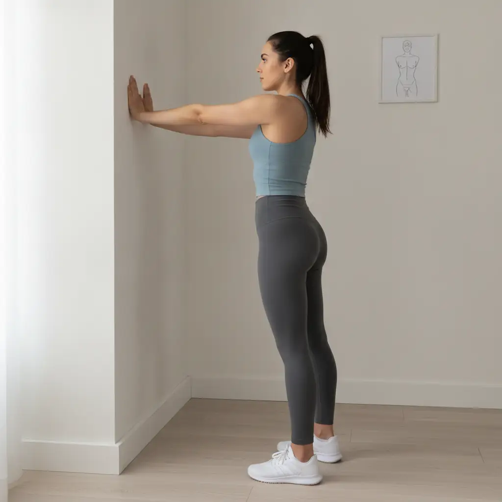 Show Wall Stretch exercise with correct posture