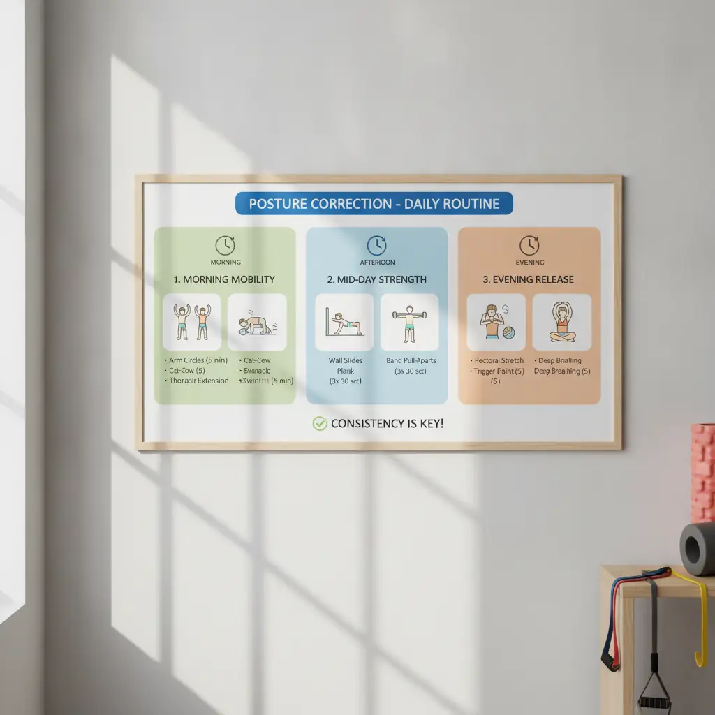 Create a visual schedule for daily exercise routine