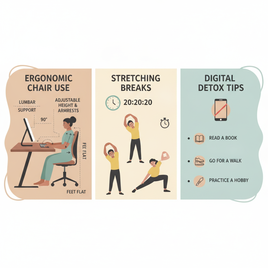 Provide tips for maintaining good posture in daily life