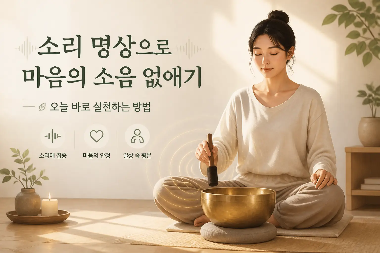 Illustration of a person meditating with a singing bowl