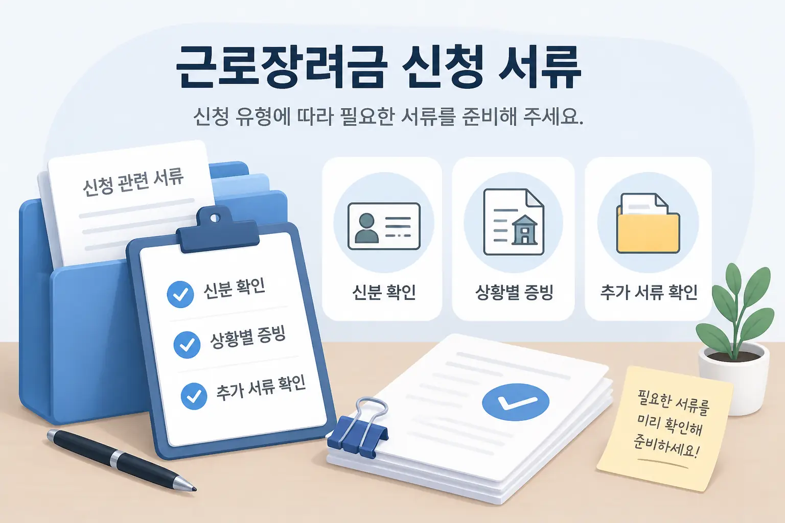 근로장려금 신청 서류 이미지